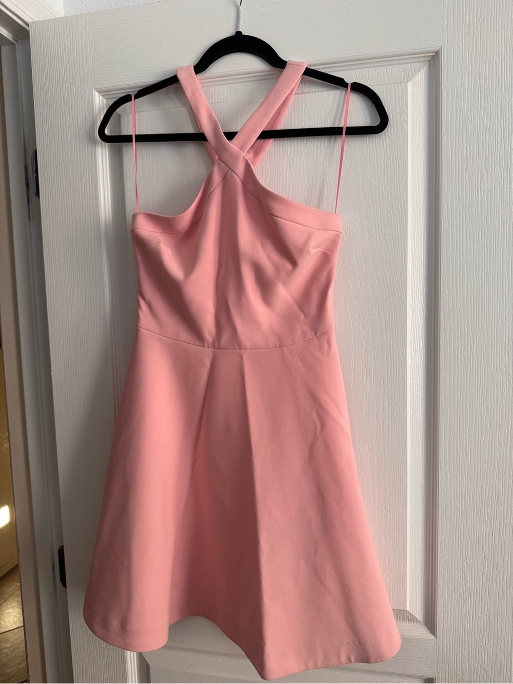 Women's Pink Cross-Back A-Line Dress